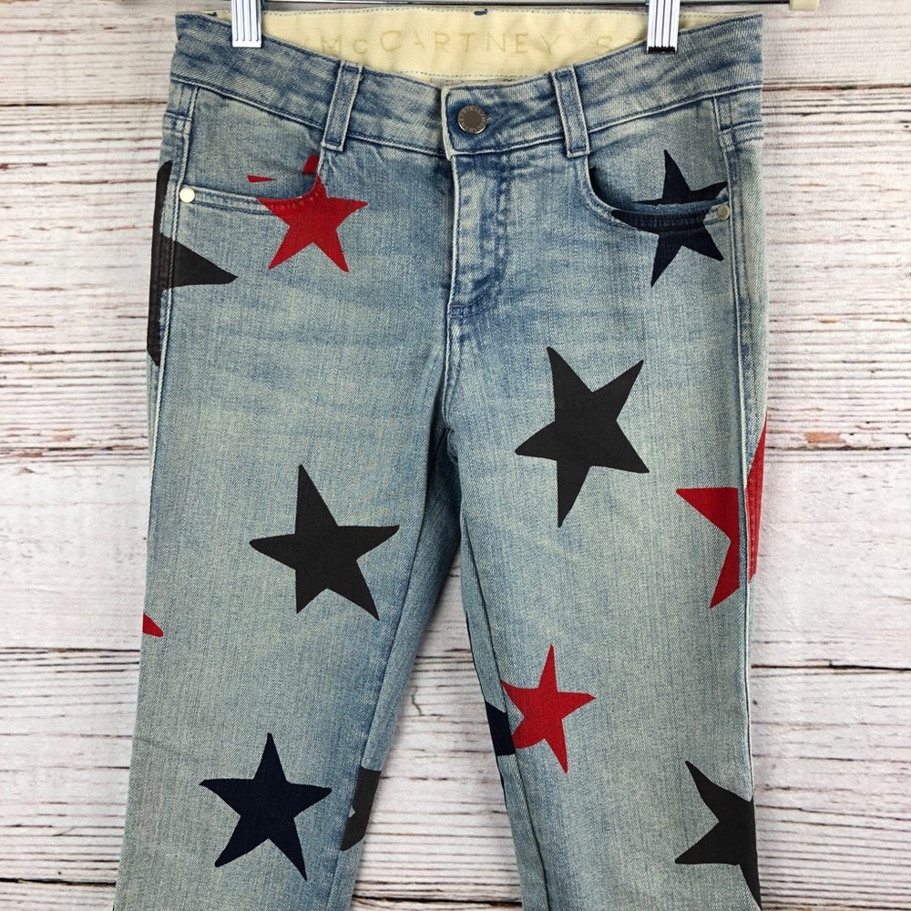 Stella McCartney Multi Color Star Print Jean Sz 25 - Picture 5 of 14